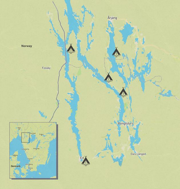 map of the Canoe Trip area - varmland